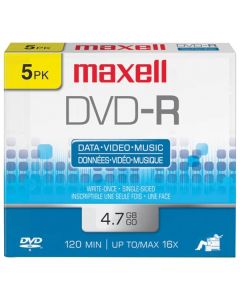Maxell 638002 4.7GB 120-Minute DVD-Rs (5 pk)