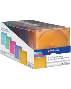 Verbatim 94178 Color CD/DVD Slim Cases, 50 pk