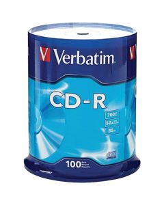 Verbatim 94554 700MB 80-Minute 52x CD-Rs (100-ct Spindle)