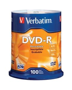 Verbatim 95102 4.7GB DVD-Rs (100-ct Spindle)