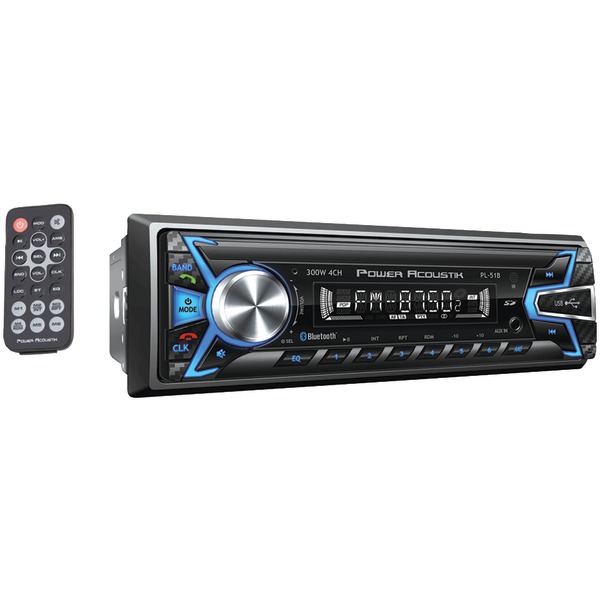 Power Acoustik PL-51B PL-51B Car In-Dash Unit, Single-DIN All-Digital AM/FM Receiver with Bluetooth and Detachable Face